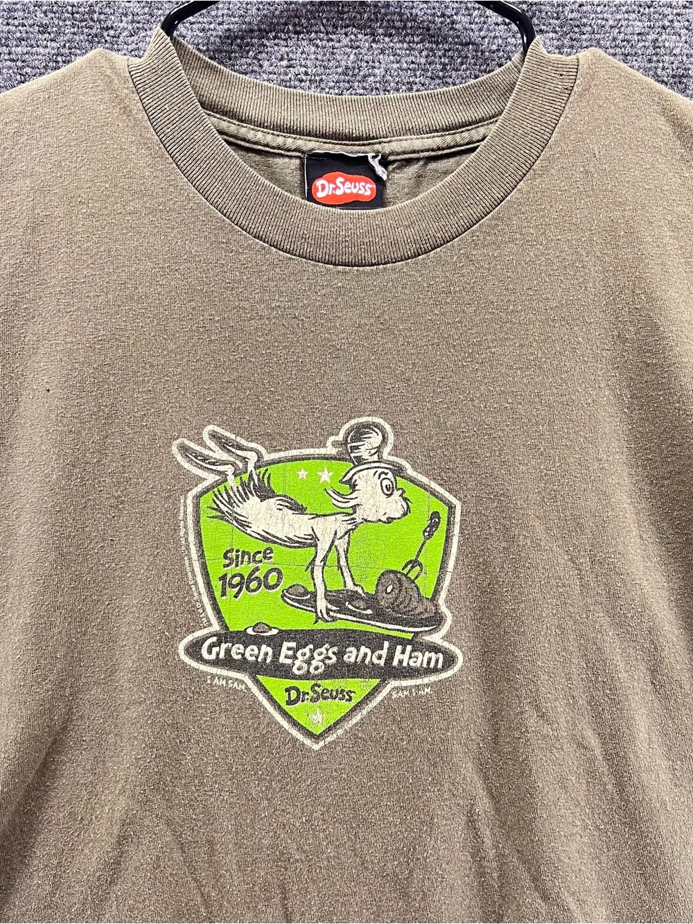 Vtg Dr Seuss‎ Shirt Large Green Eggs And Ham Tee 2001 Faded Y2K Tennessee River